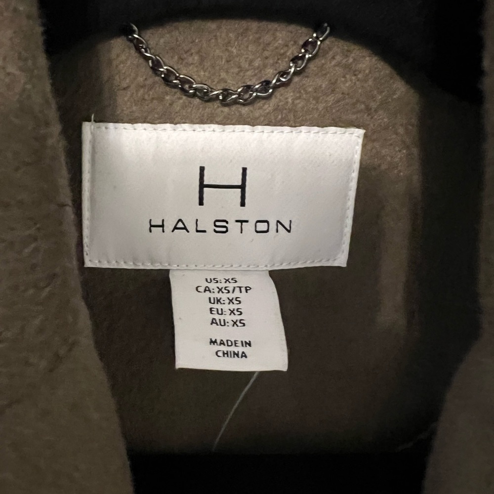 NWT- H Halston olive green Coat - Picture 2 of 2